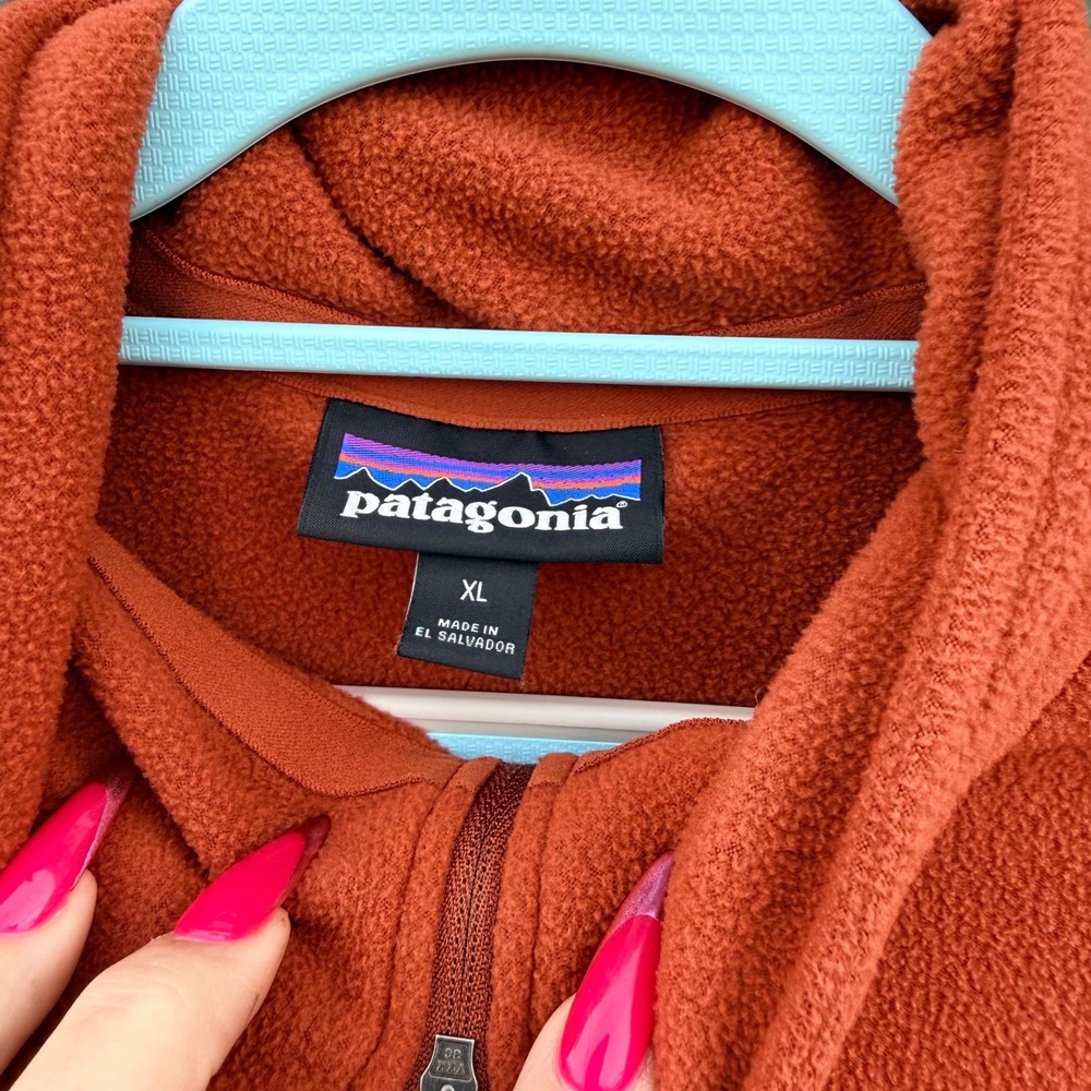 Patagonia Micro D Pullover Womens XL BURR Orange Quarter Zip Fleece STY26278 - Picture 2 of 11